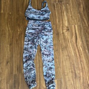 Lululemon Align High-Rise Pant 28" and matching bra top in Future Utopia Multi